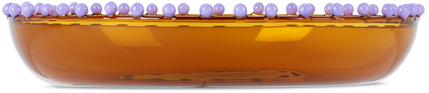Fazeek Orange Pearl Platter In Amber,lilac
