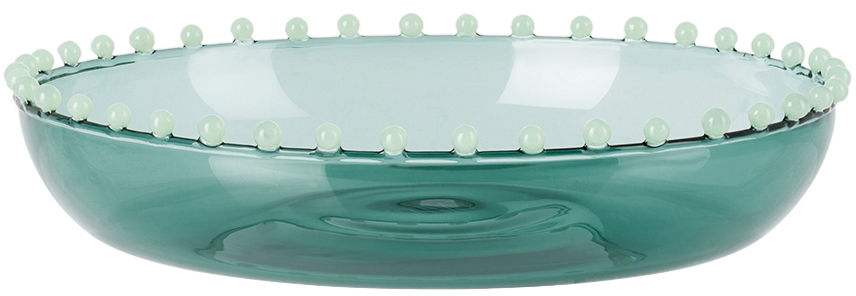 Fazeek Green Pearl Platter In Teal/jade