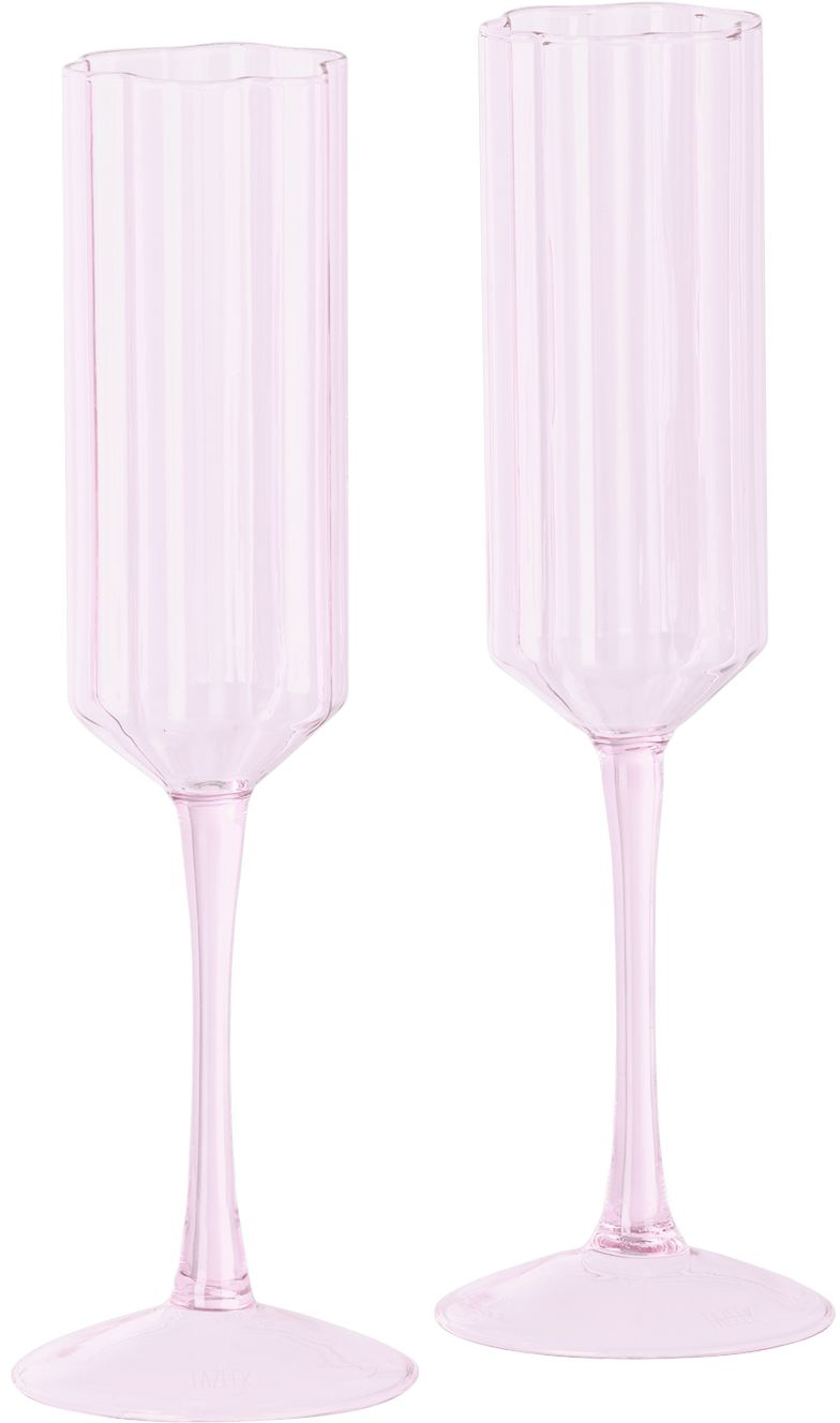 Fazeek Pink Wave Flute Set In Pink