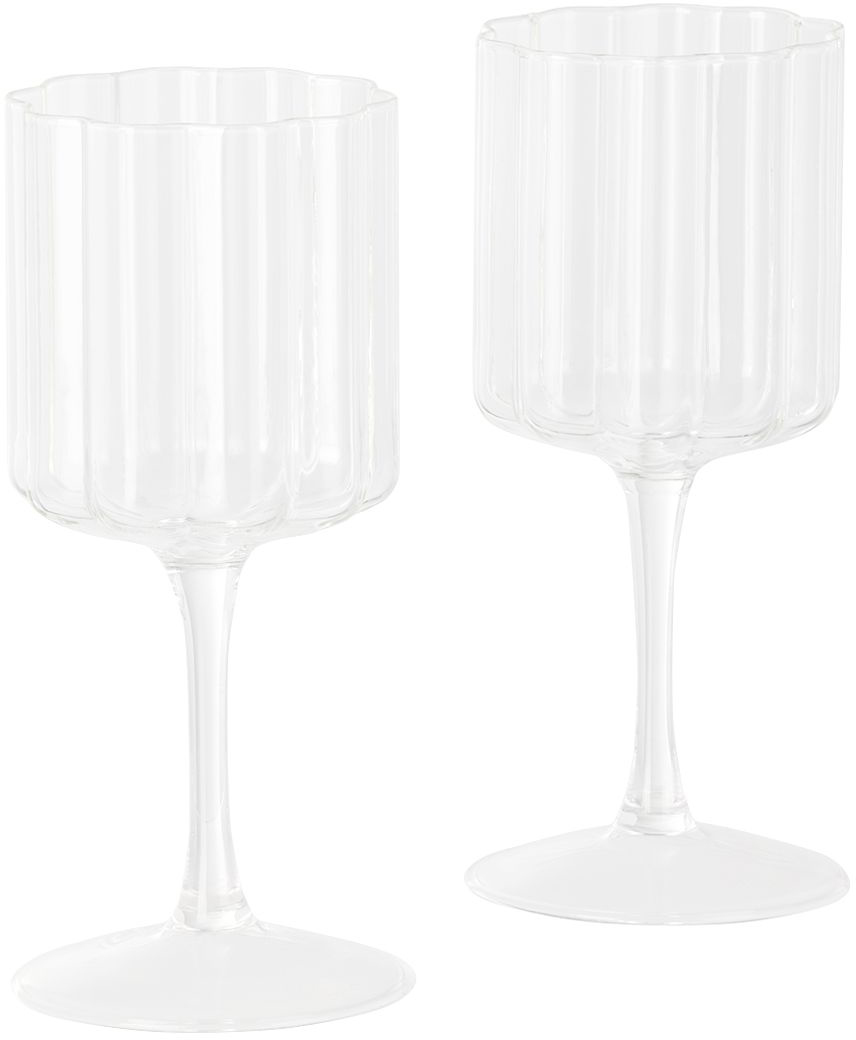 Fazeek Wave Wine Glass Set In Clear