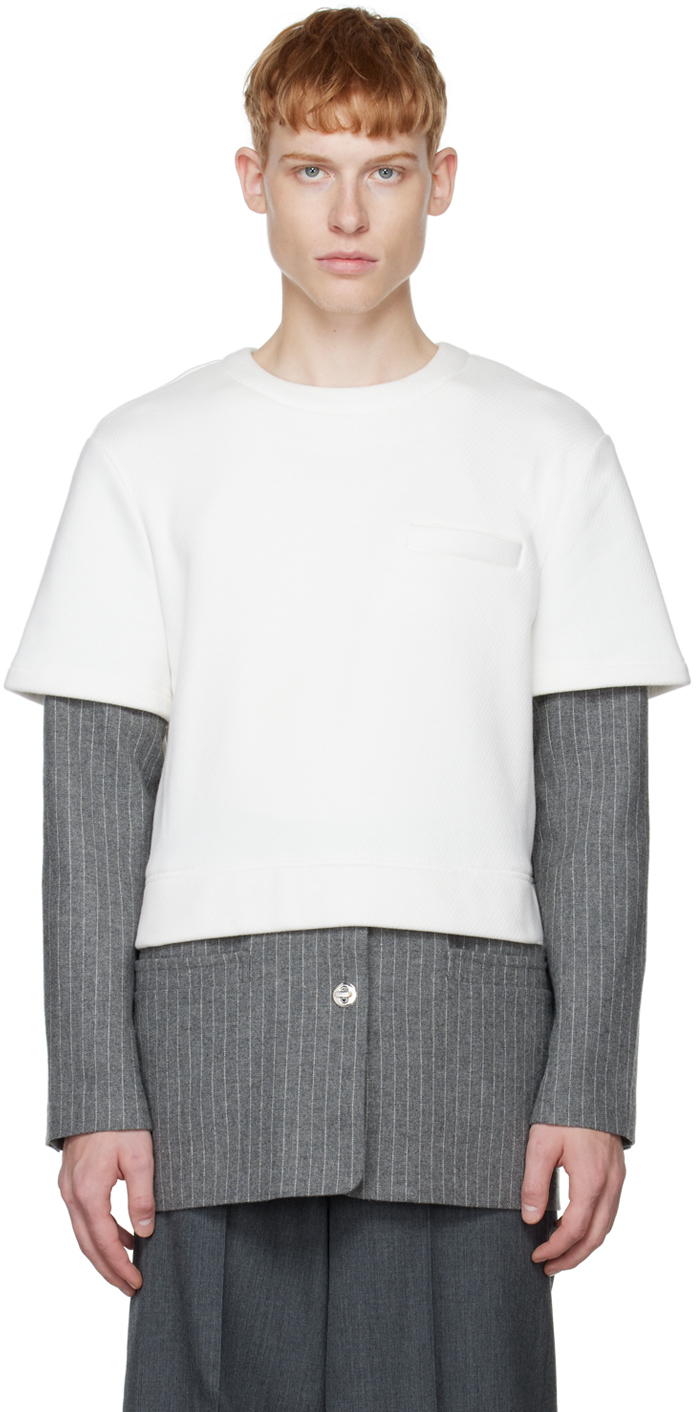 CALVINLUO White & Gray Layered Long Sleeve T-Shirt