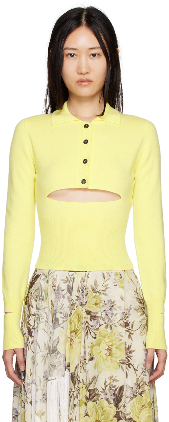 Meryll Rogge: Yellow Cutout Polo | SSENSE Canada