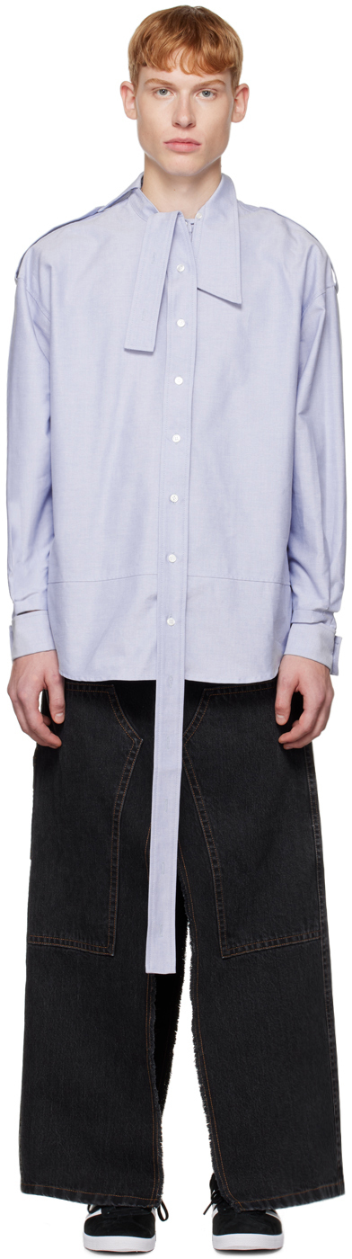 Meryll Rogge Blue Modified Placket Shirt