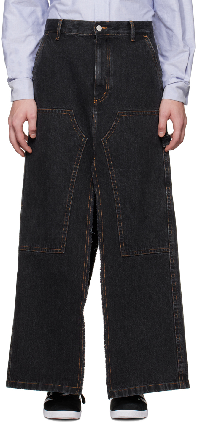 Meryll Rogge Black Split Denim Skirt