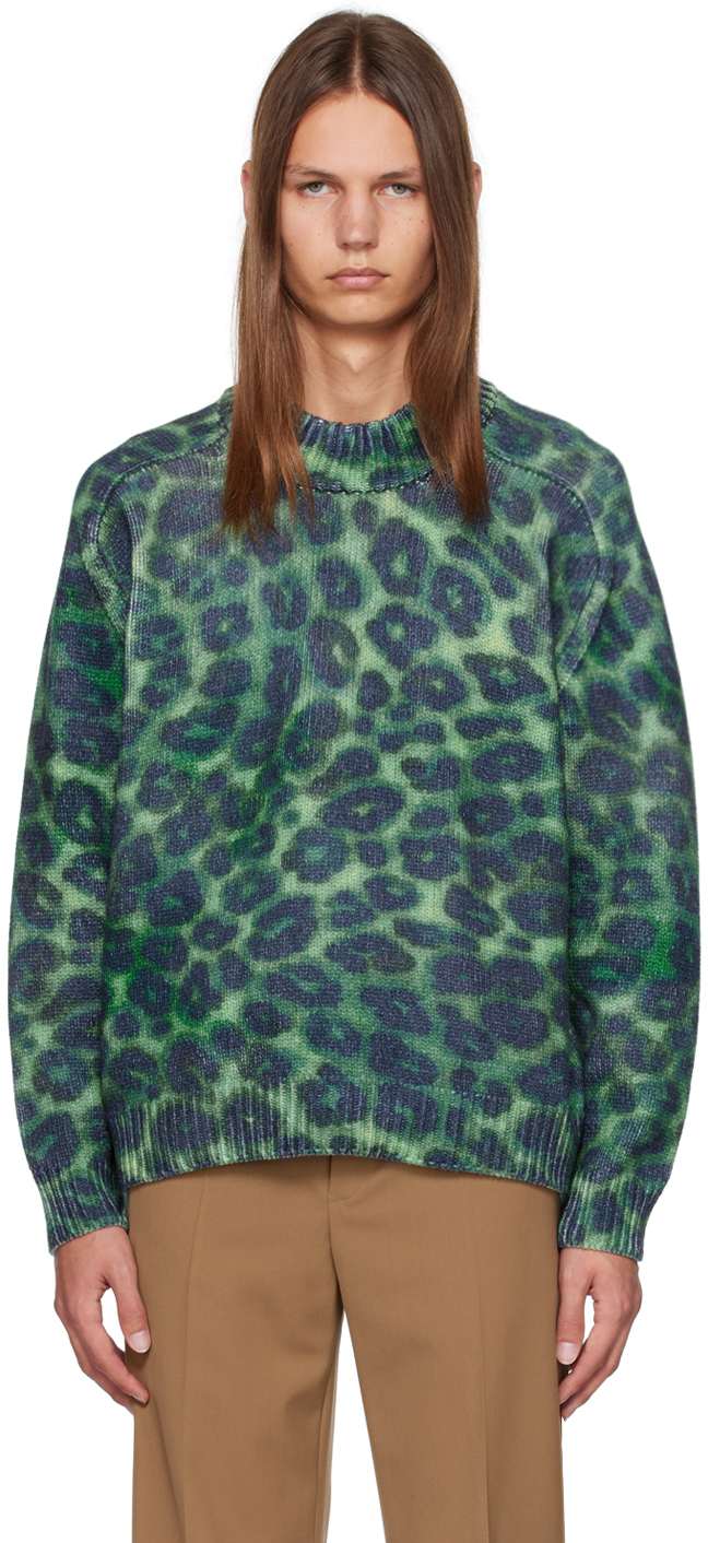 Green Leopard Sweater by Meryll Rogge on Sale