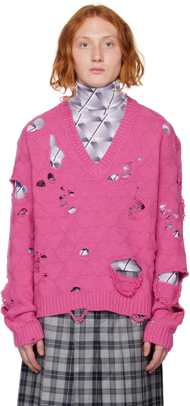 Meryll Rogge: Pink Hearts Sweater | SSENSE Canada