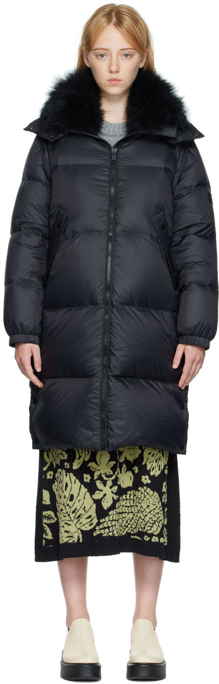 Black Quilted Down Coat
