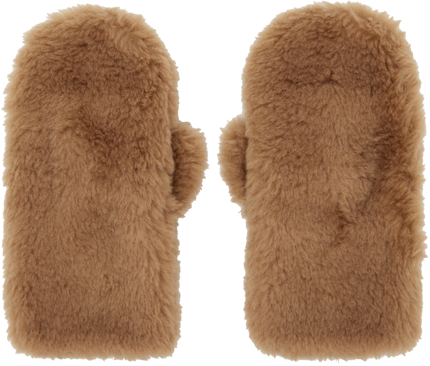 Brown Shearling Mittens