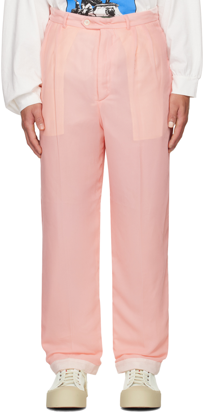 Pink Confetto Trousers by Magliano on Sale