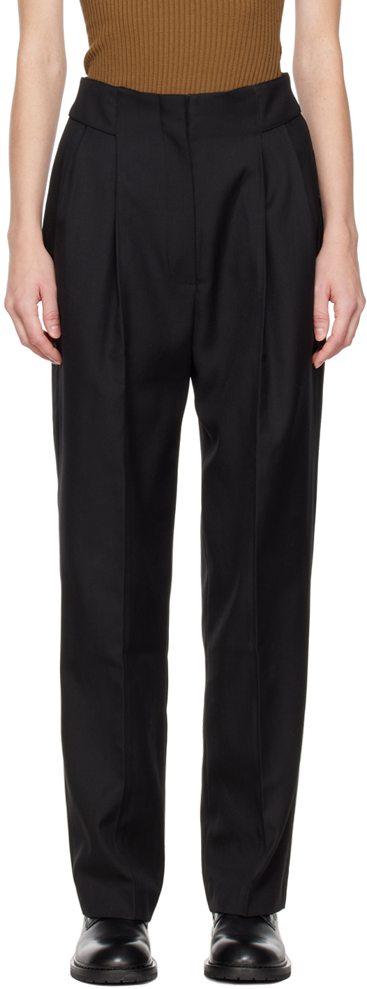 DRAE Black Pleated Trousers