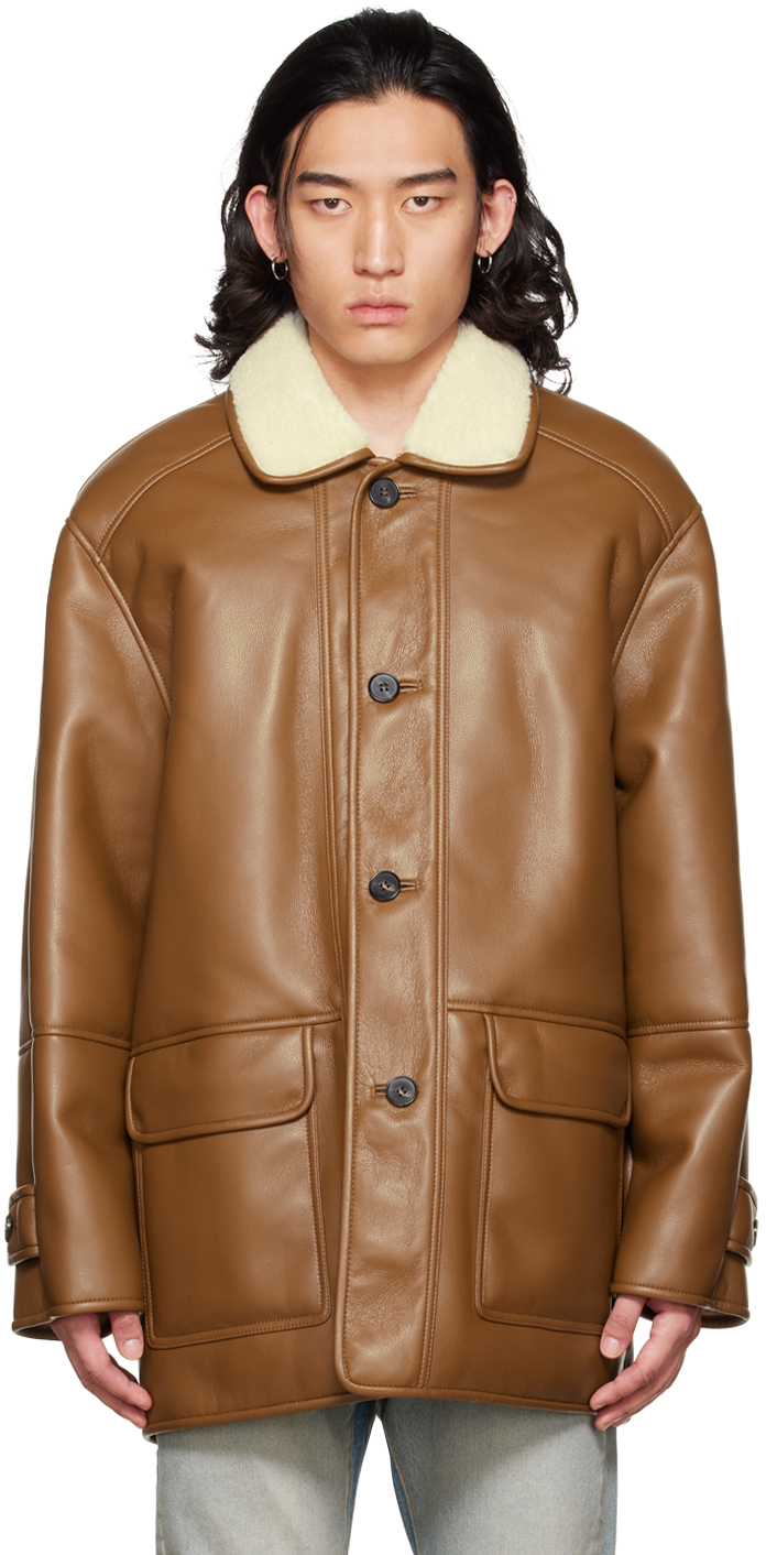 SSENSE Exclusive Brown Faux-Leather Jacket