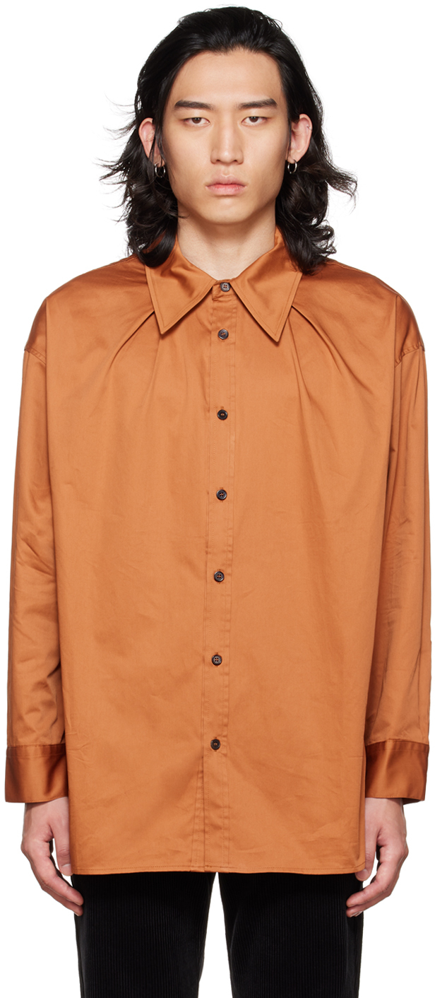 DRAE SSENSE Canada Exclusively Orange Button Shirt SSENSE