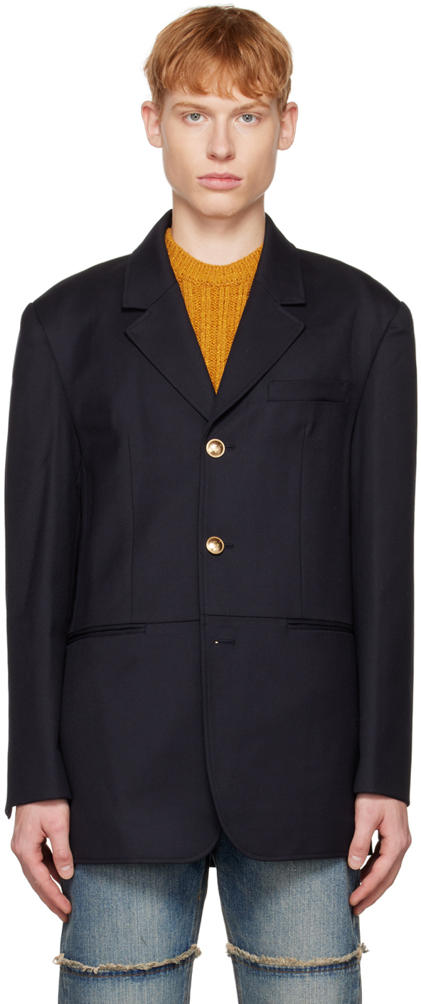 DRAE SSENSE Exclusive Navy Single-Breasted Blazer