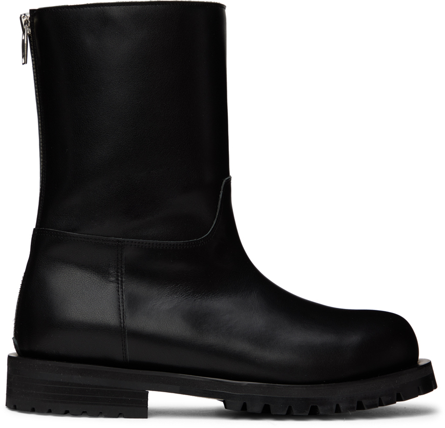 SSENSE Exclusive Black Shearling Boots by DRAE on Sale