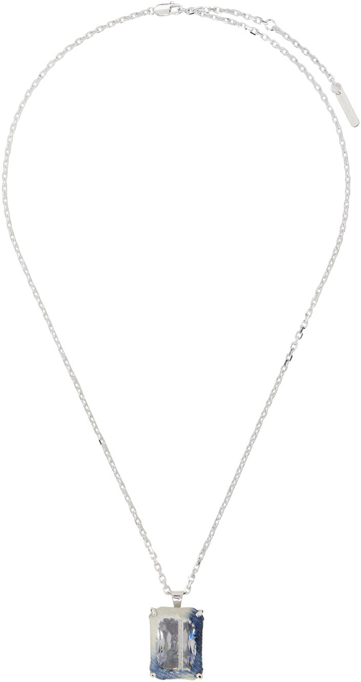 SWEETLIMEJUICE Silver Large Octagonal Knife Edge Necklace SSENSE Canada