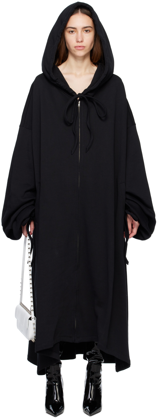 Abra Black Oversized Hoodie Midi Dress