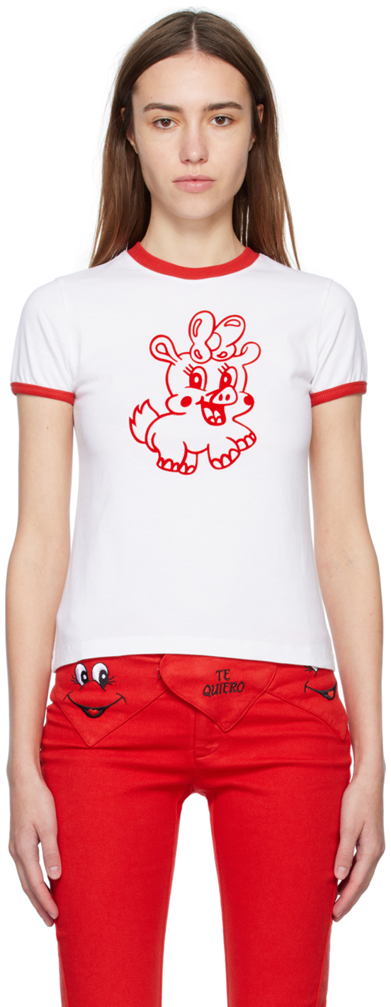 Abra White 'piggy' T-shirt