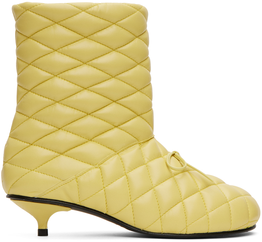 Abra Yellow Quilted Boots