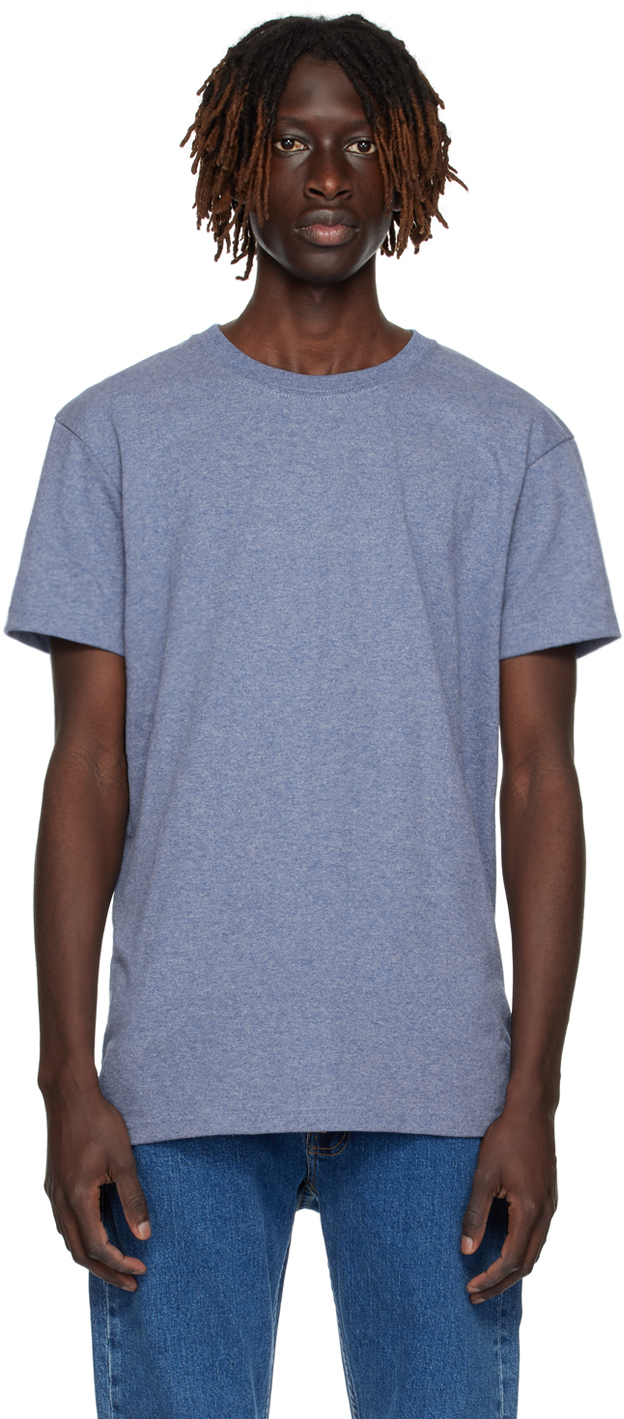 Naked And Famous Blue Circular T-shirt In Heather Blue Circula