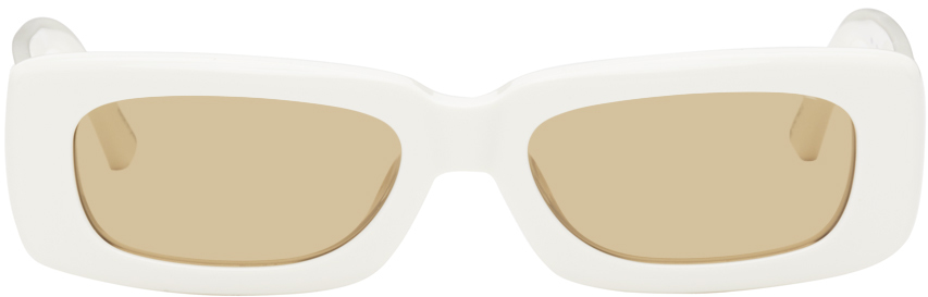The Attico White Linda Farrow Edition Mini Marfa Sunglasses