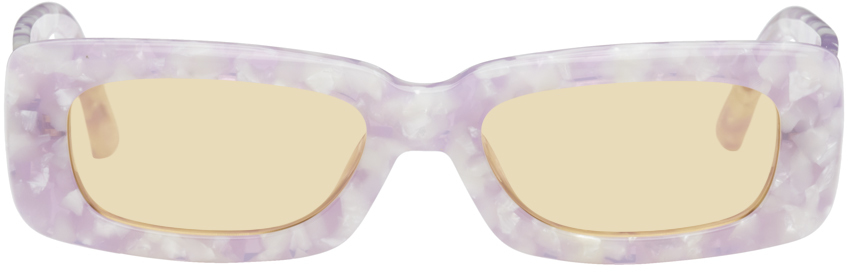 The Attico Purple Linda Farrow Edition Mini Marfa Sunglasses