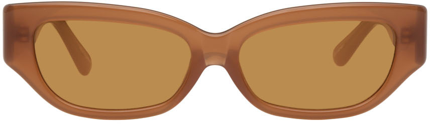 The Attico Brown Linda Farrow Edition Vanessa Sunglasses