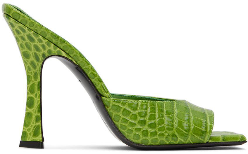 SSENSE Women Shoes High Heels Wedges Green Zeppo Infradito Wedge Sandals 