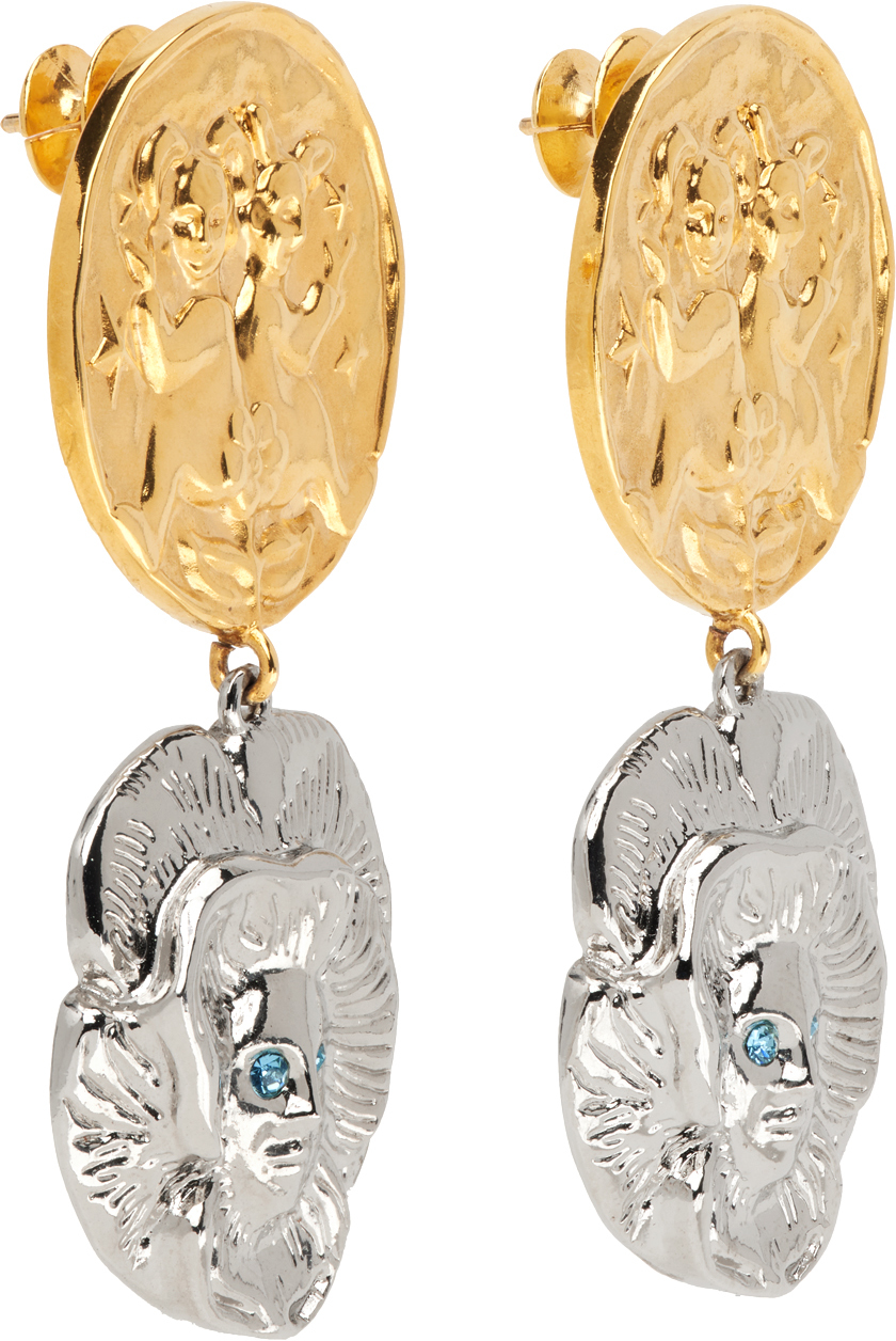  Chopova Lowena Gold & Silver Gemini Lady Drop Earrings 