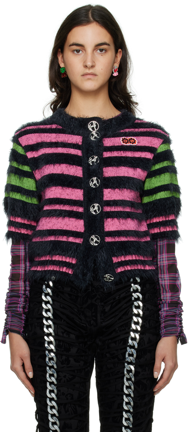 Black & Pink Triga Cardigan