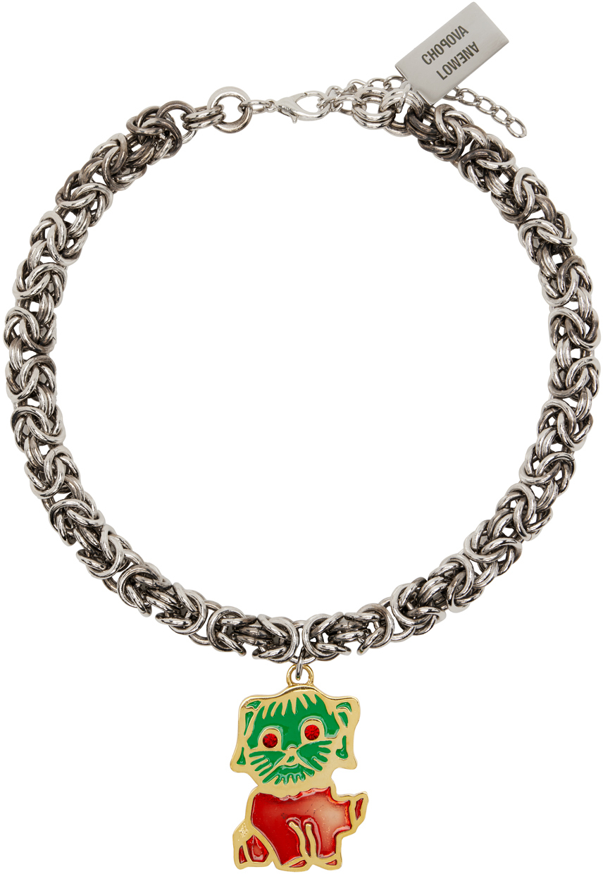 Chopova Lowena: Silver Puppy Pendant Necklace | SSENSE Canada
