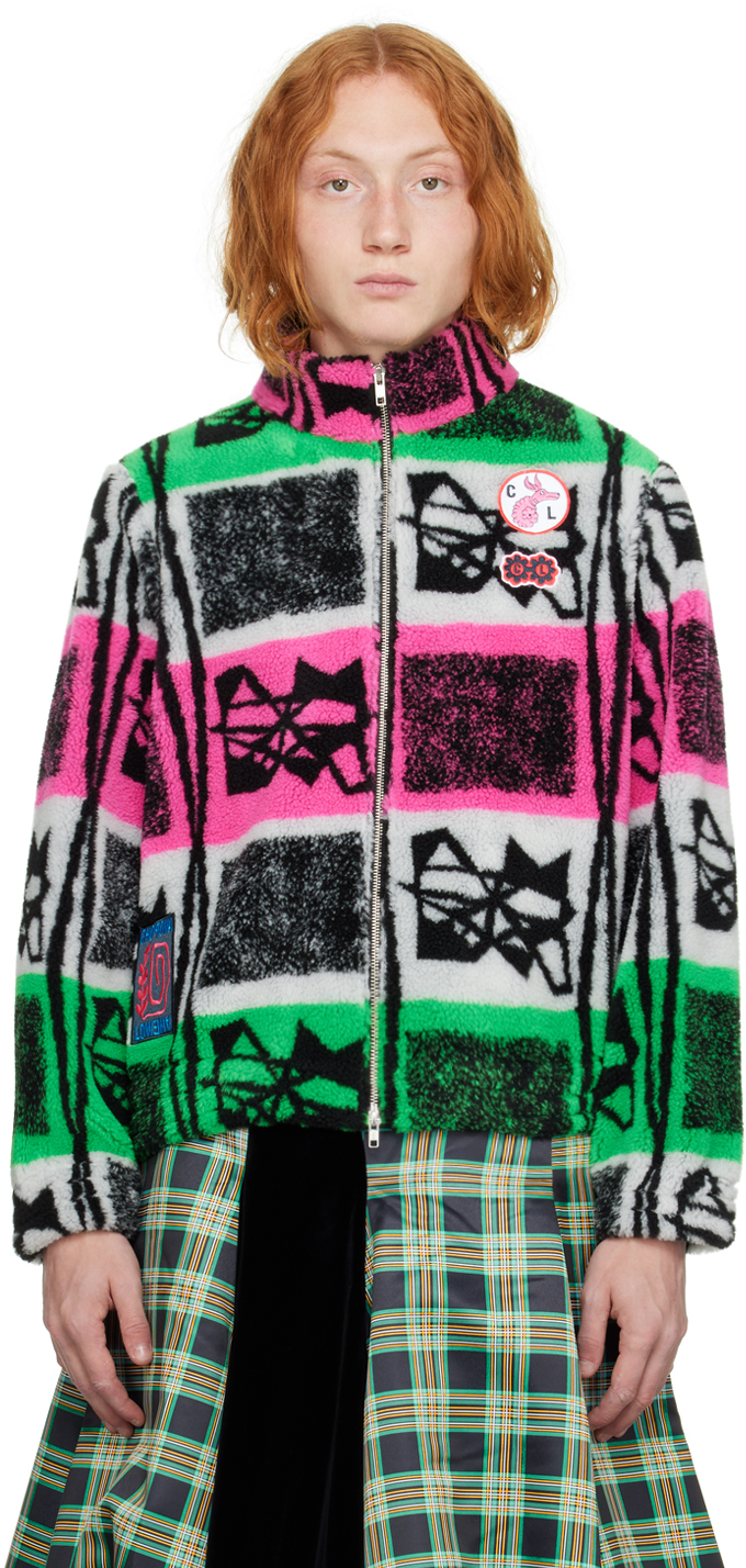 Chopova Lowena Pink & Green Storm Sweater