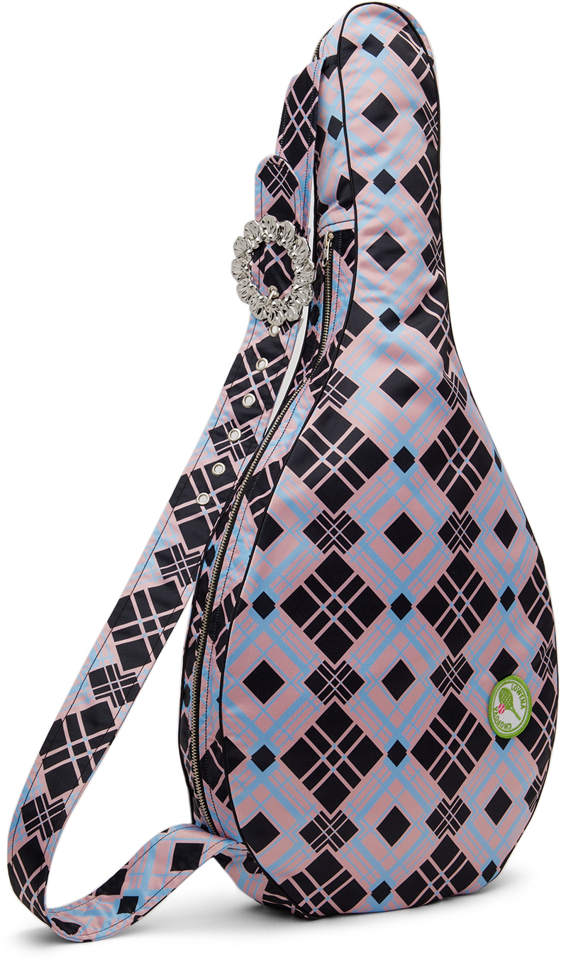 Chopova Lowena Ssense Exclusive Kids Pink Racket Bag In Black, Pink And Blue