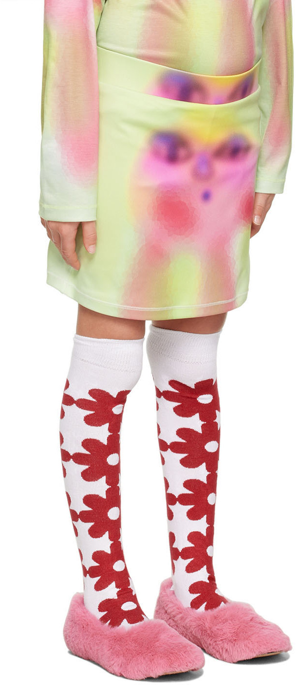 CHOPOVA LOWENA SSENSE EXCLUSIVE KIDS GREEN SPRAY PAINT ALIEN SKORT