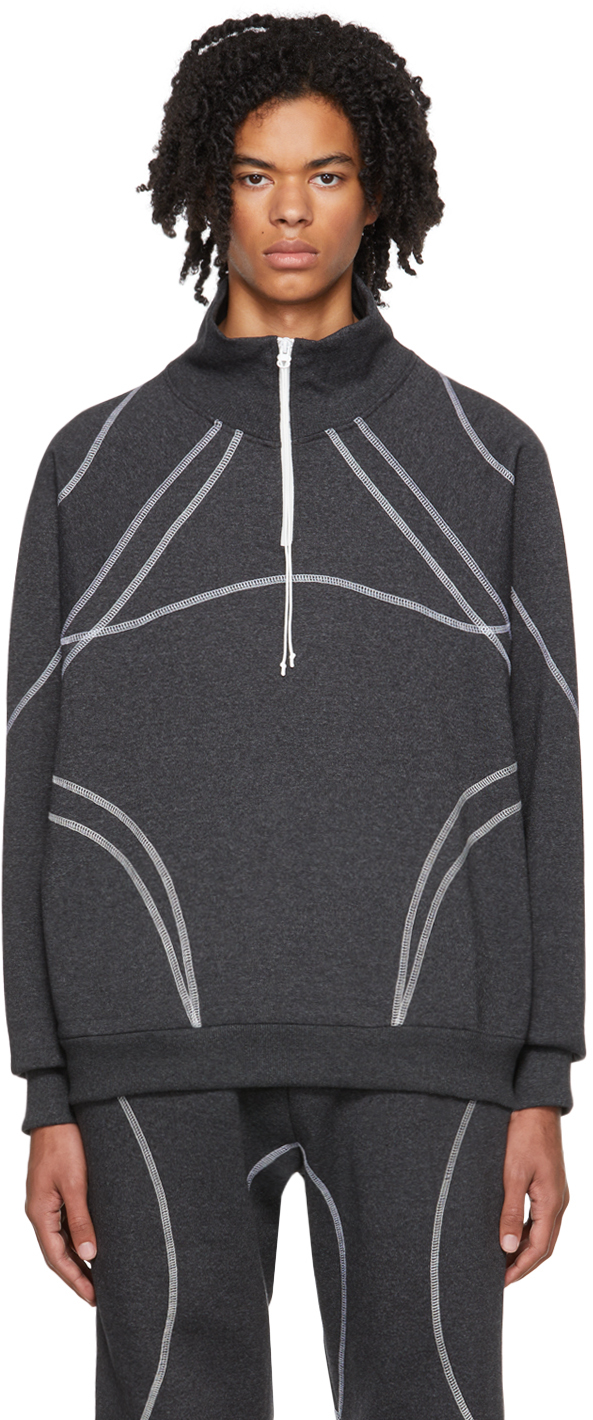 Gray Overlock Stitch Sweatshirt