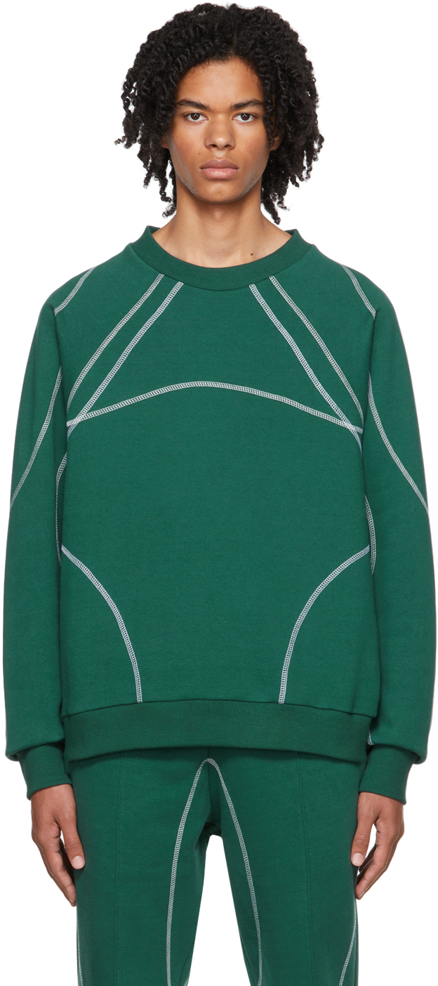 Green Overlock Stitch Sweatshirt