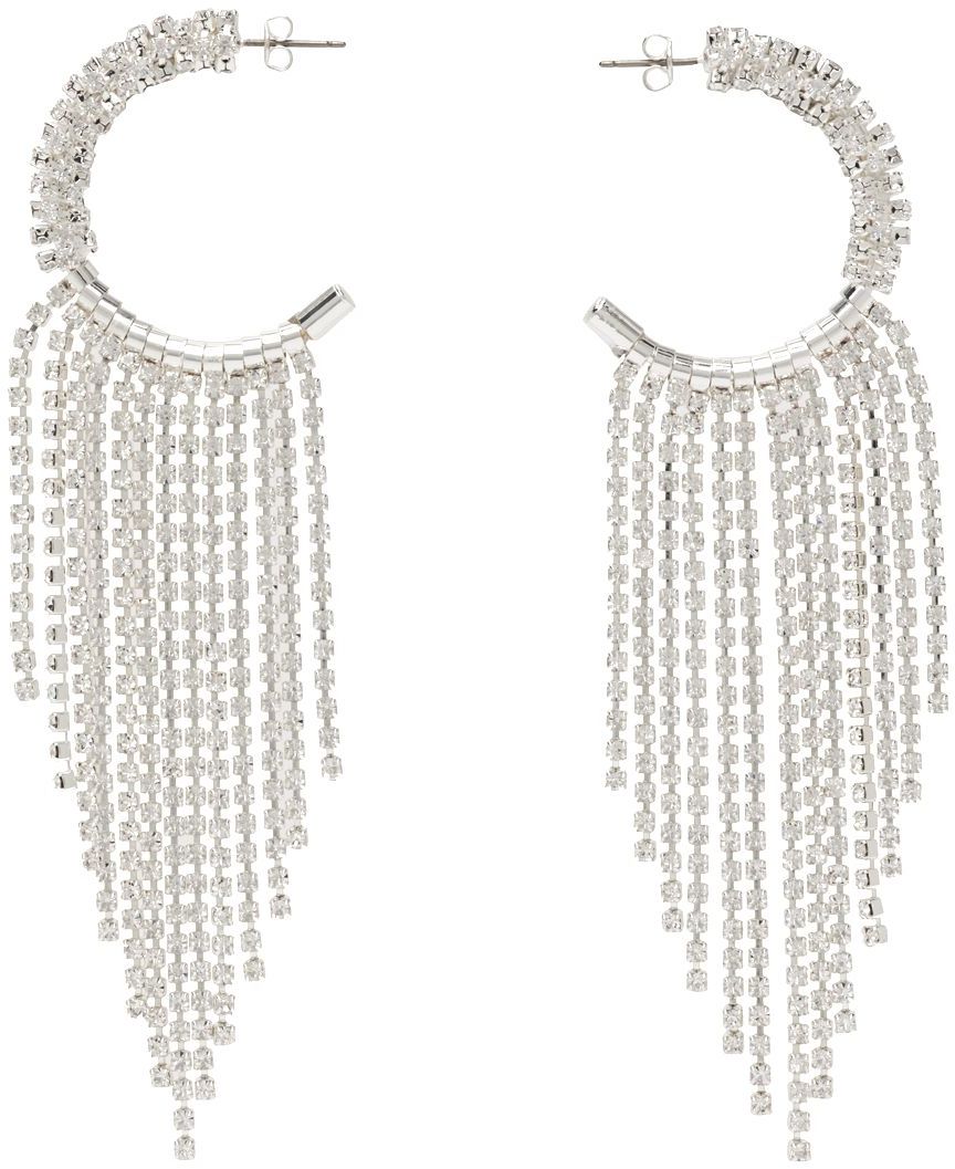 Magda Butrym Silver Fringe Crystal Earrings