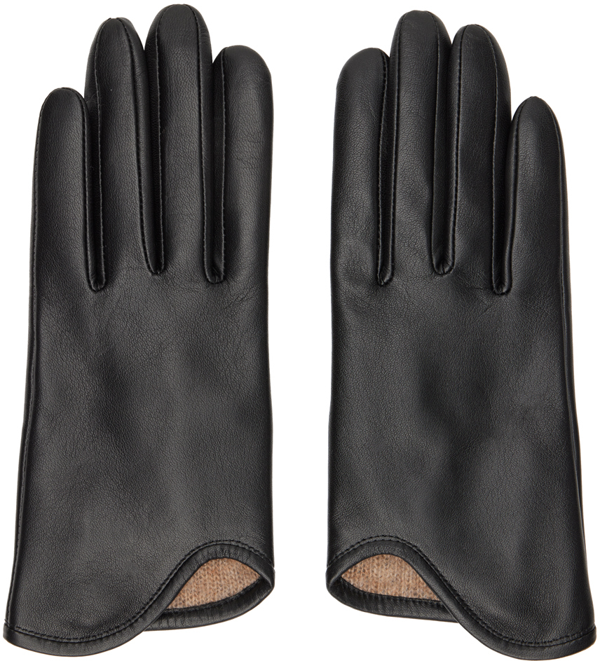 Mame Kurogouchi Black Leather Gloves