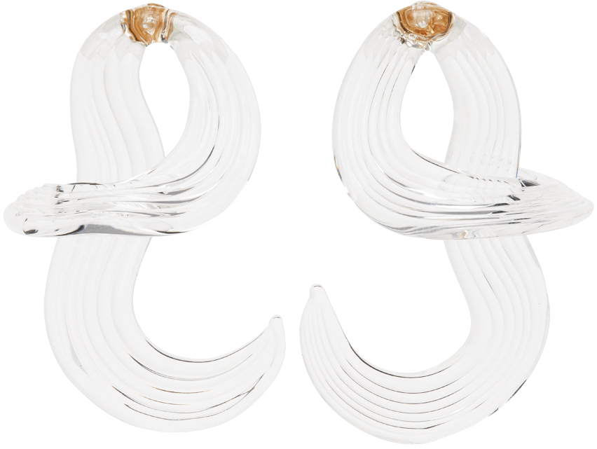 Transparent Swirl Earrings by Mame Kurogouchi on Sale