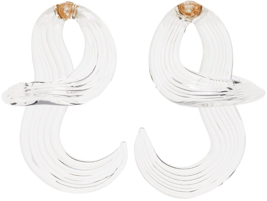 Mame Kurogouchi Transparent Swirl Earrings