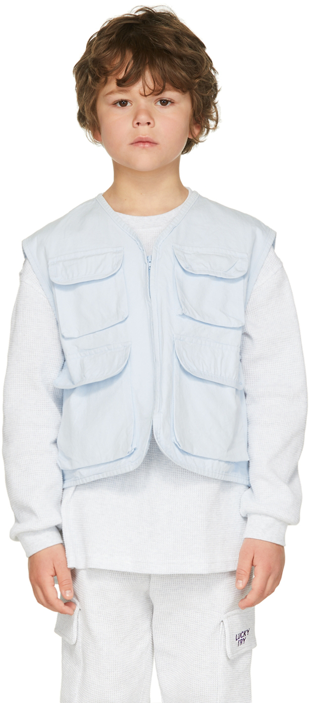 LUCKYTRY KIDS BLUE CAR POCKET VEST