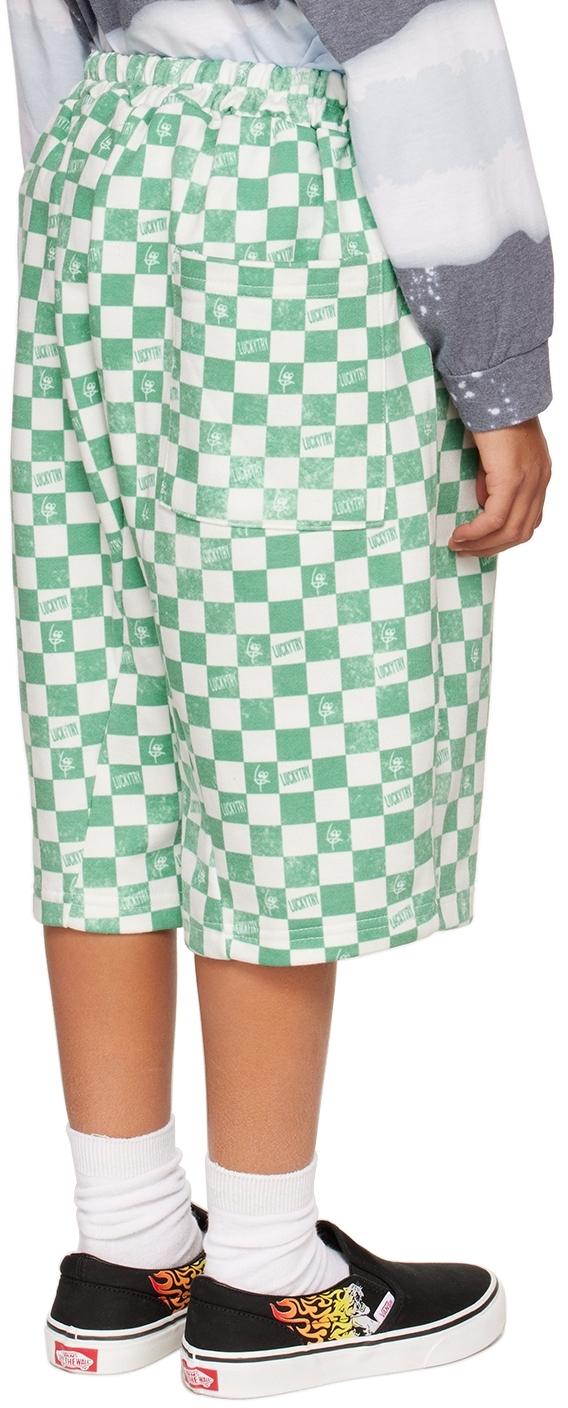 Shop Luckytry Kids Green Check Balloon Shorts