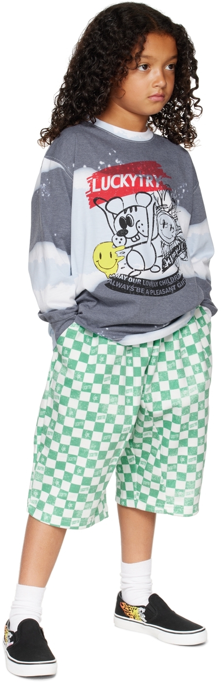 Shop Luckytry Kids Green Check Balloon Shorts