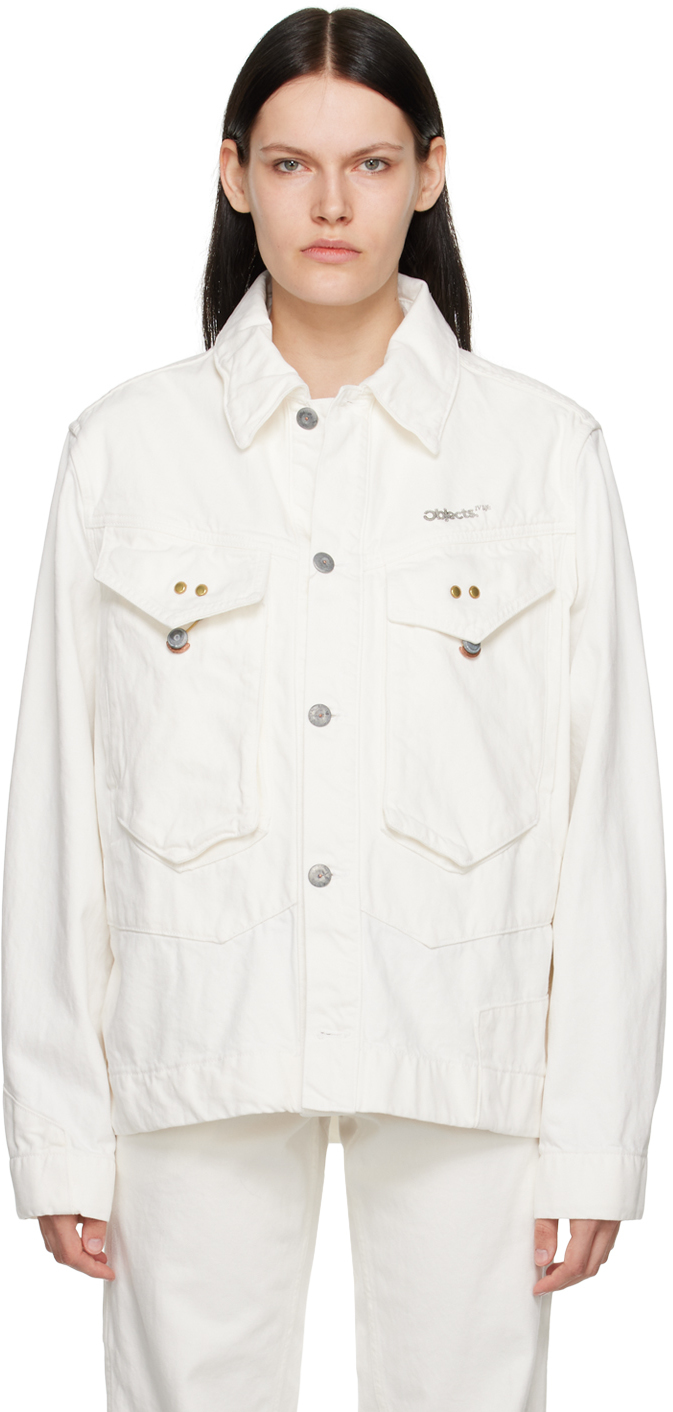 White Paneled Denim Jacket