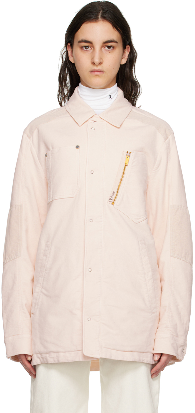 Objects Iv Life Pink Spread Collar Jacket In Pale Pink