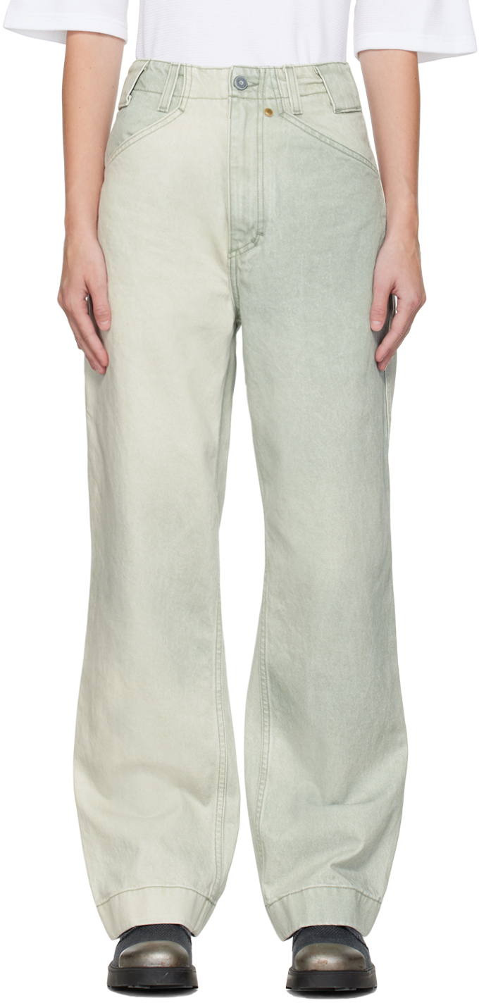 Green Wide Leg Jeans