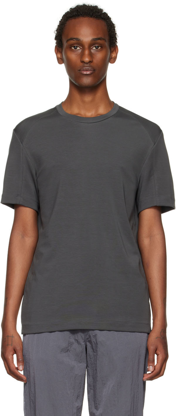 Gray Compression T-Shirt by JACQUES on Sale