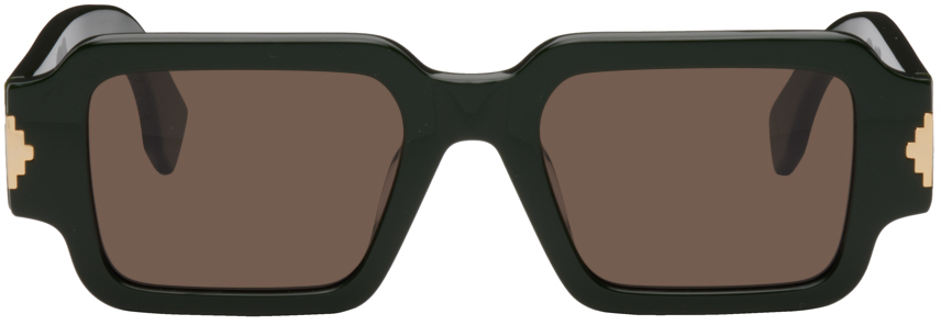 Marcelo Burlon County Of Milan Green Maiten Sunglasses In Green Brown