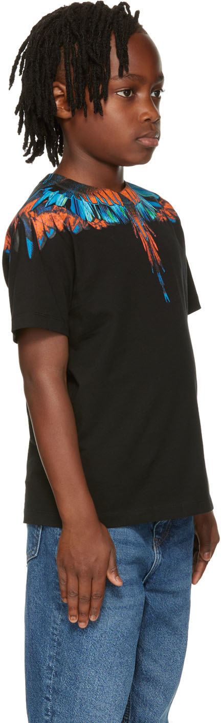 Marcelo Burlon County Of Milan Kids Black Wings T-shirt In Black