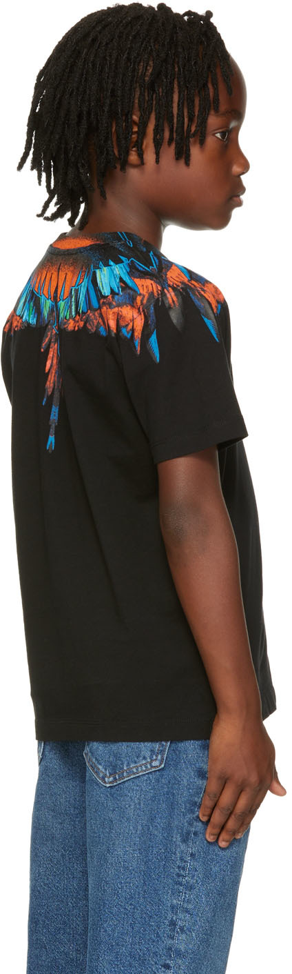 Marcelo Burlon County Of Milan Kids Black Wings T-shirt In Black