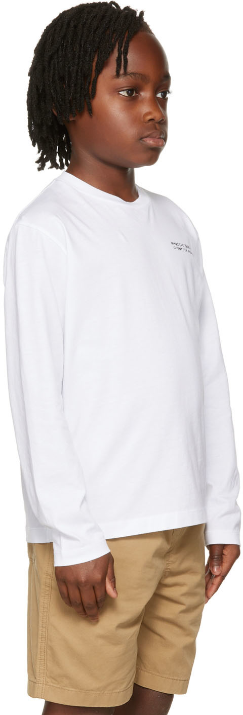 Marcelo Burlon County Of Milan Kids White Print Long Sleeve T-shirt In White